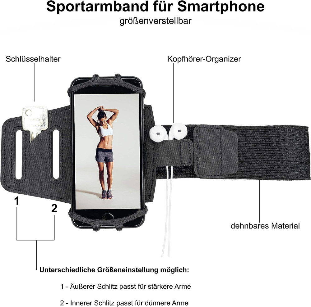 JAN-GreenLife multifunkcionális sport karpánt okostelefonokhoz, felkarra és alkarra, fitneszre, sportolásra