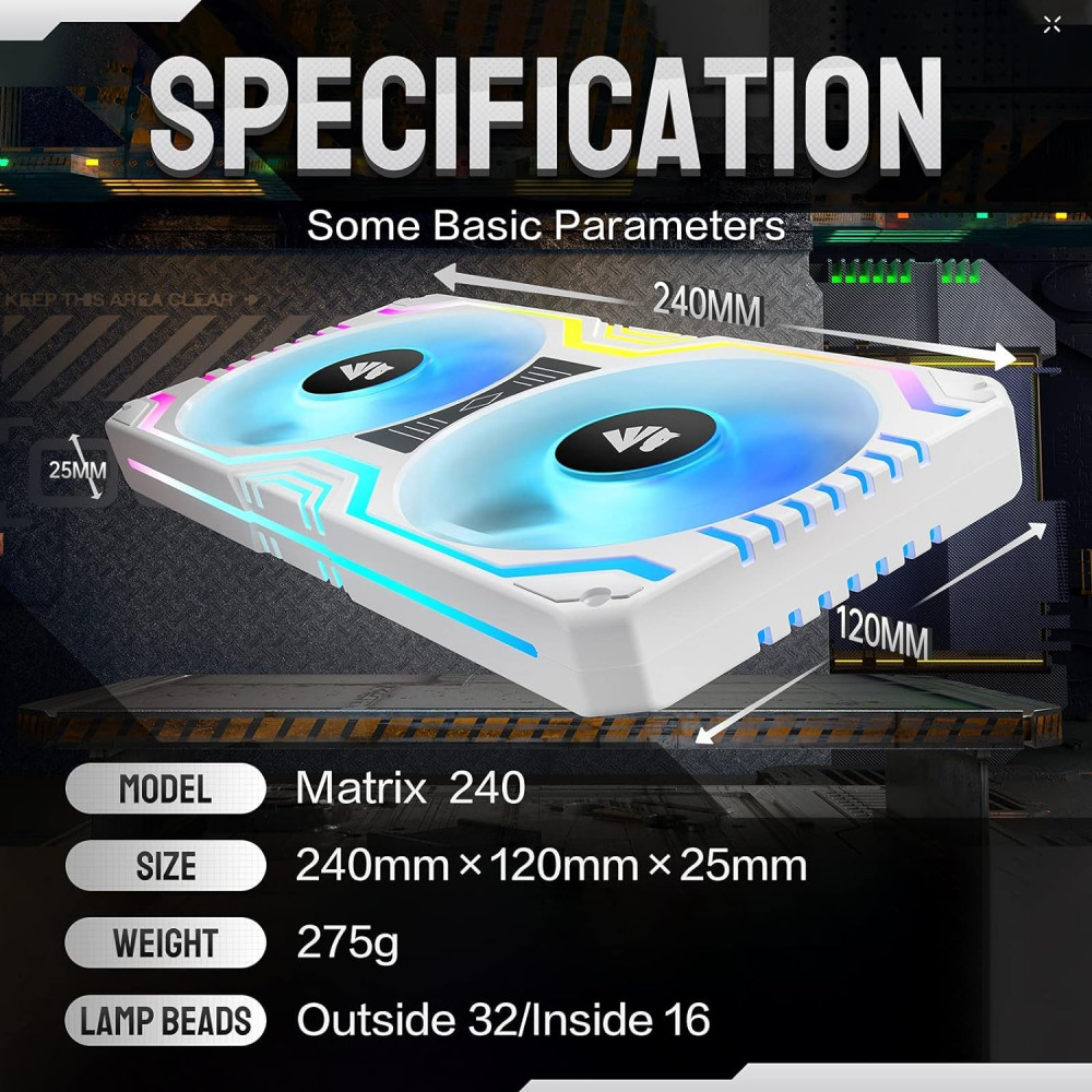 AsiaHorse 2x120mm ARGB PC Ház Ventilátor, PWM Szabályozás, Alacsony Zajszint Újracsomagolt termék