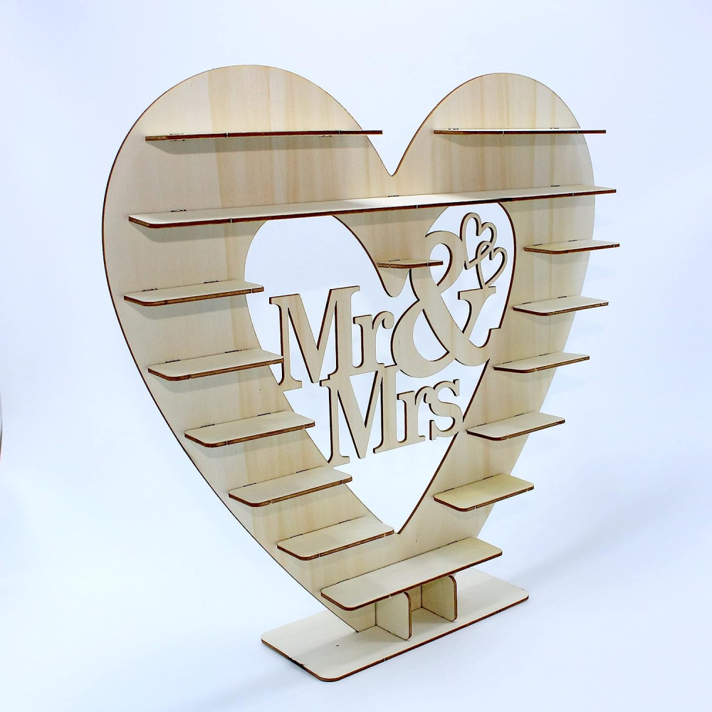 Sxspace Mr és Mrs esküvői fadísz (45,5 x 41 cm)