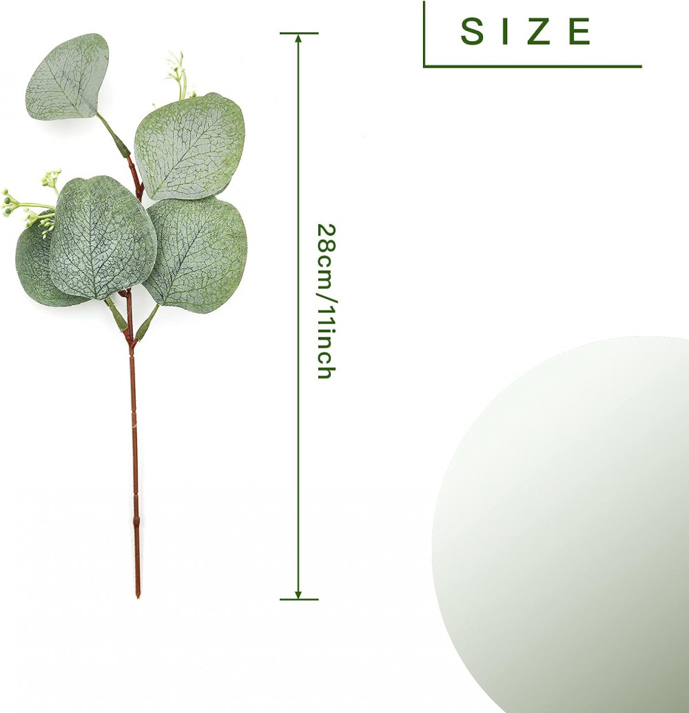 Mű Eukaliptusz Növények Ágak, Dekoratív Műanyag Borostyán - 12 Csokor Újracsomagolt termék