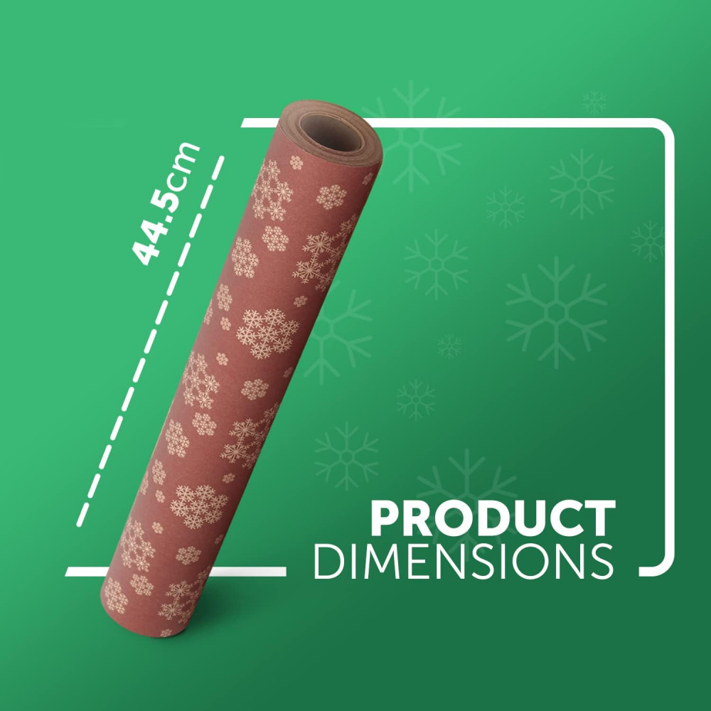 Kraft & Co Újrahasznosítható és Biorombolható Ajándékcsomagoló Papír - Karácsonyi Mintával