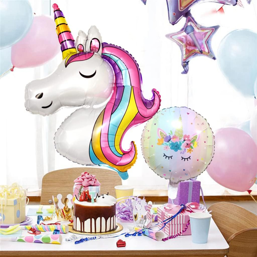 Unikornis 9. születésnapi dekoráció, léggömb egyszarvú, 9-es számú óriás fóliás léggömb