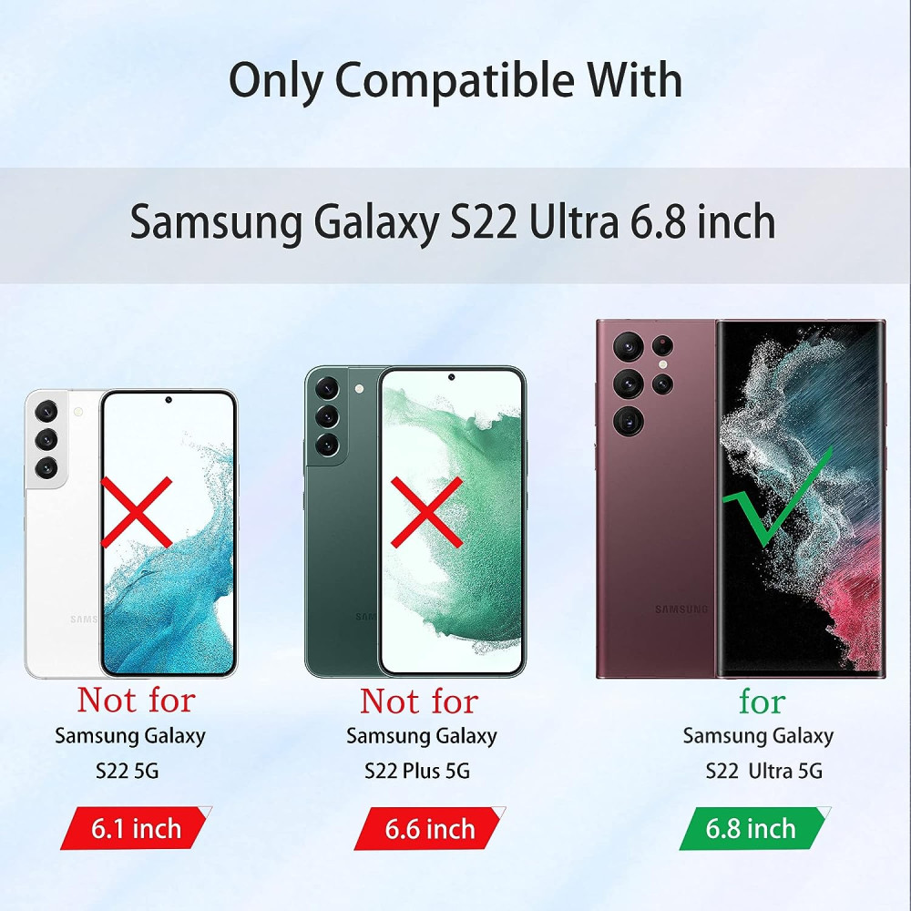  Samsung Galaxy S22 Ultra Tok 6,8 hüvelykes (2022), selymesen puha tapintású, ütésálló, mikroszálas béléssel, sötétkék