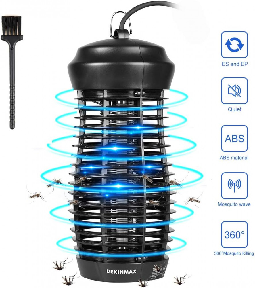 DEKINMAX 6W Elektromos Rovarölő Lámpa, Szúnyogirtó - Rovarirtó Fekete