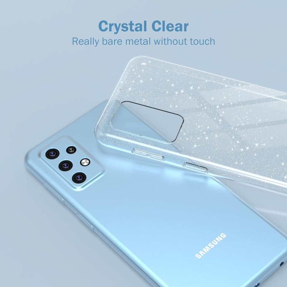 Samsung Galaxy A23 5G Kompatibilis Glitteres Védelmi Tok, 2 Darab Üvegfólia Készlettel