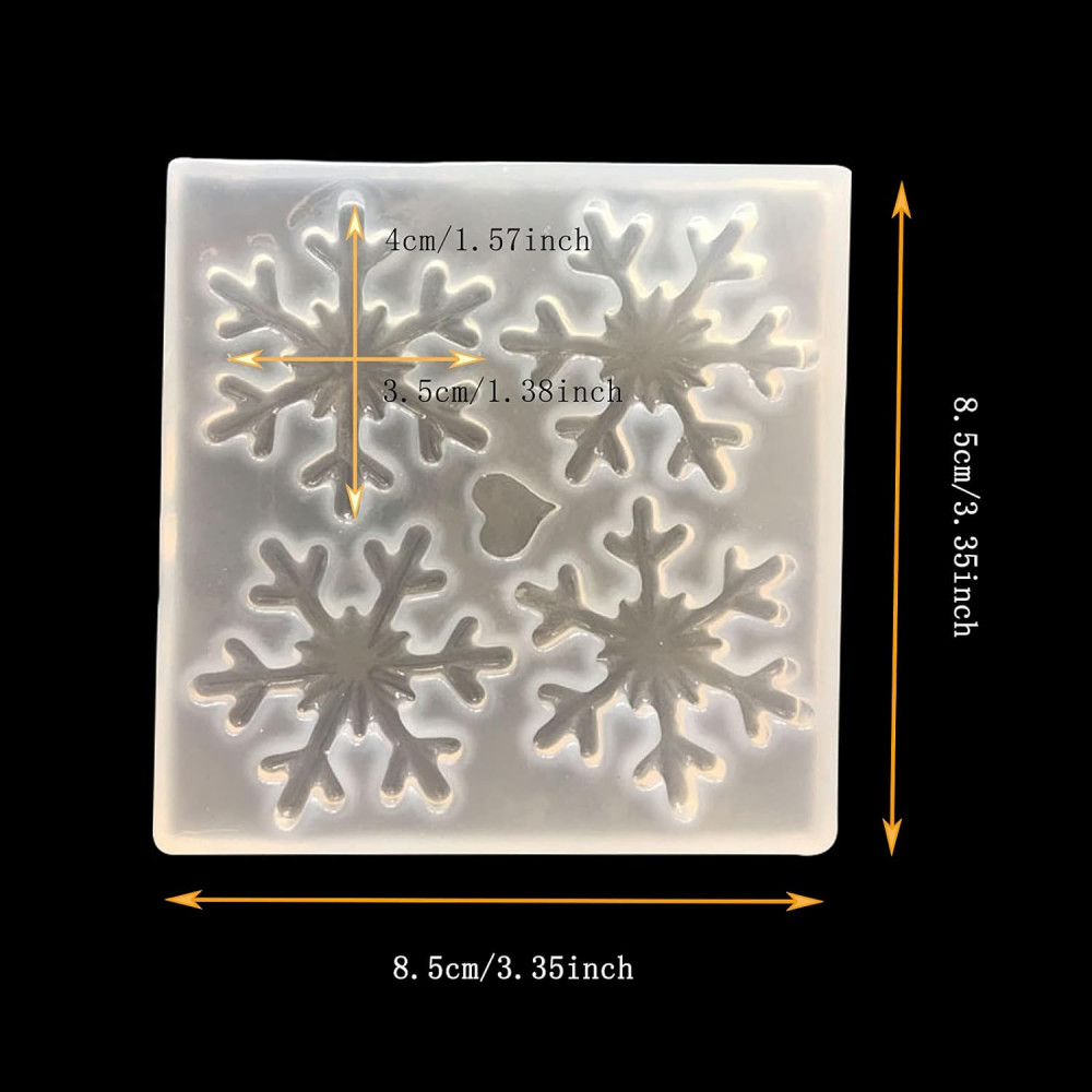 DYWW 2 darabos szilikon szappanformázó készlet, hópehely és szív mintával, karácsonyi dekorációhoz