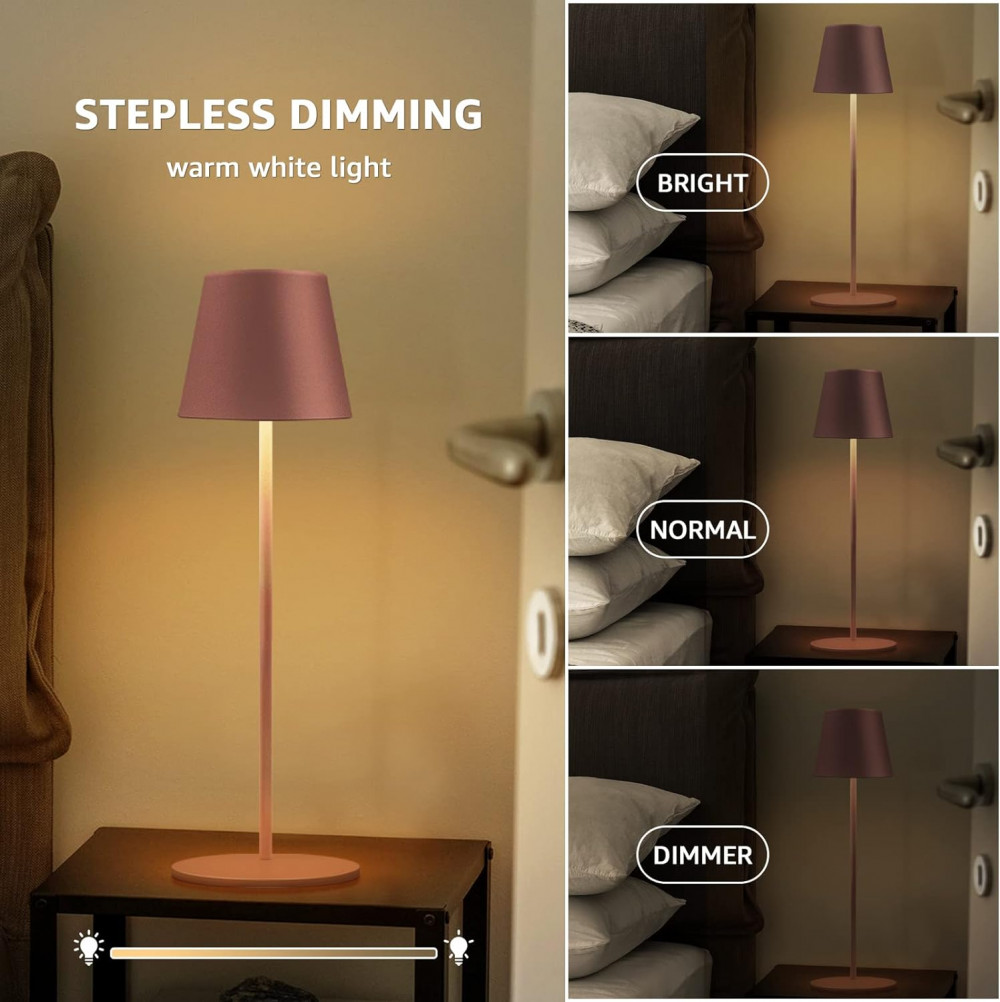 GGNOO LED Asztali lámpa vezeték nélküli dimmelhető RGB (barna) Újracsomagolt termék