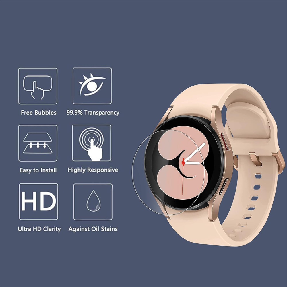 Samsung Galaxy Watch 4 40mm Prémium Edzett Üveg Képernyővédő, 4 Csomag, HD Tiszta, Karcolásálló
