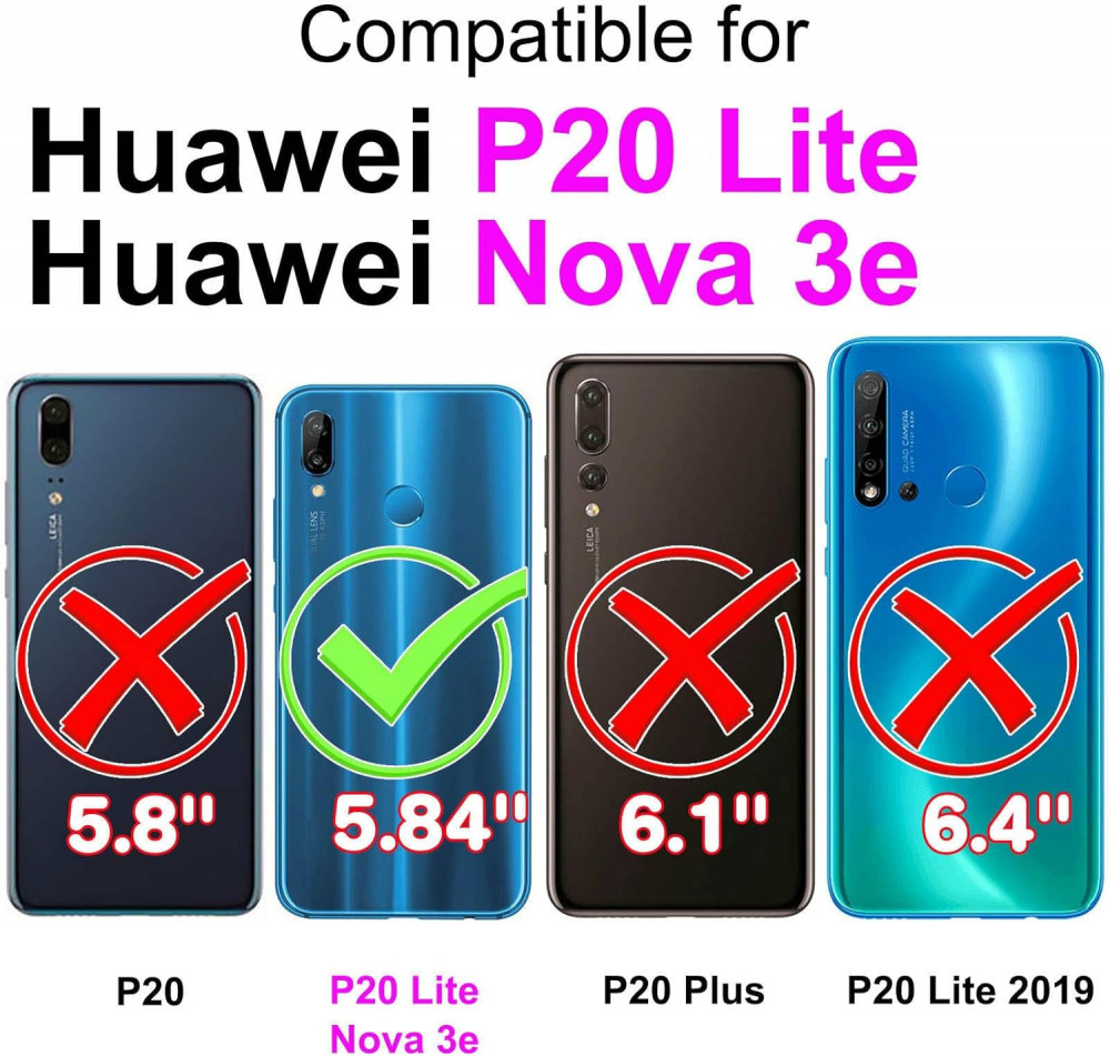 Huawei P20 Lite Prémium Bőr Flip Tok, Állvány & Kártyatartó