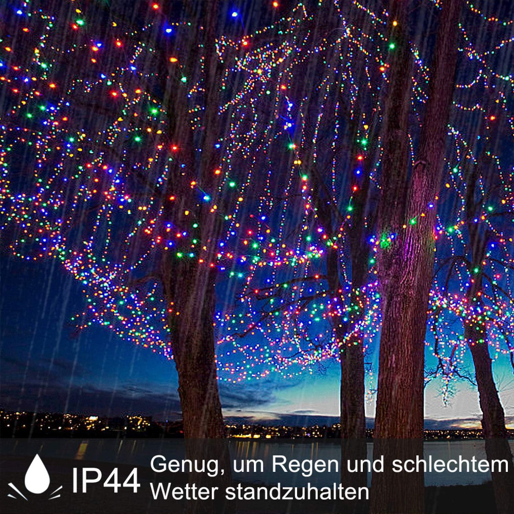 ELKTRY 1000 LED Fairy Lights 100M 8 mód karácsonyi fények kültéri beltéri tápcsatlakozós időzítővel színes - Újracsomagolt termék