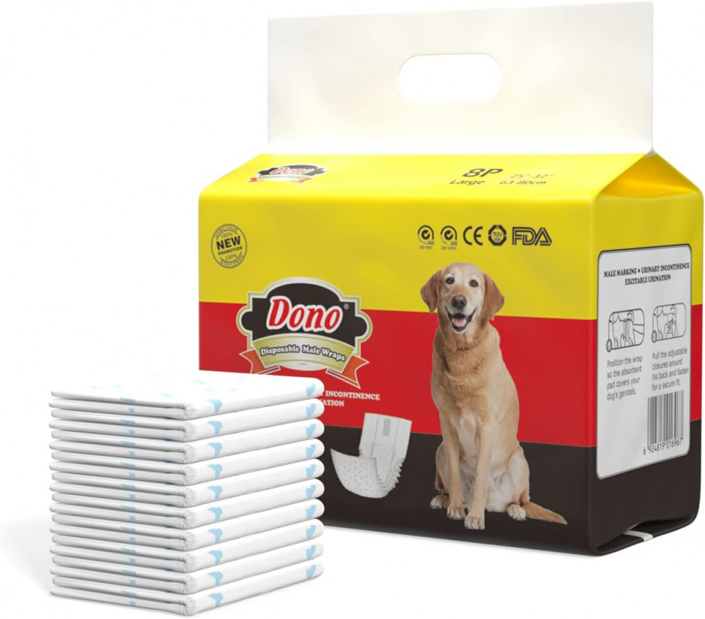 Egyszer használatos 6 rétegű vízálló kutyapelenka L-es méret, 8db-os csomag 