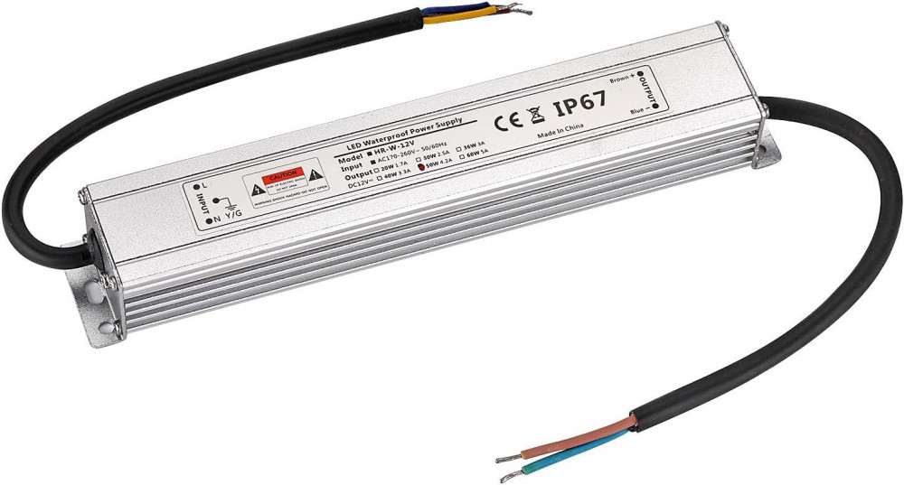 LED Transzformátor 12V 50W 4.16A IP67 Vízálló Alacsony Feszültségű Univerzális Tápegység Újracsomagolt termék