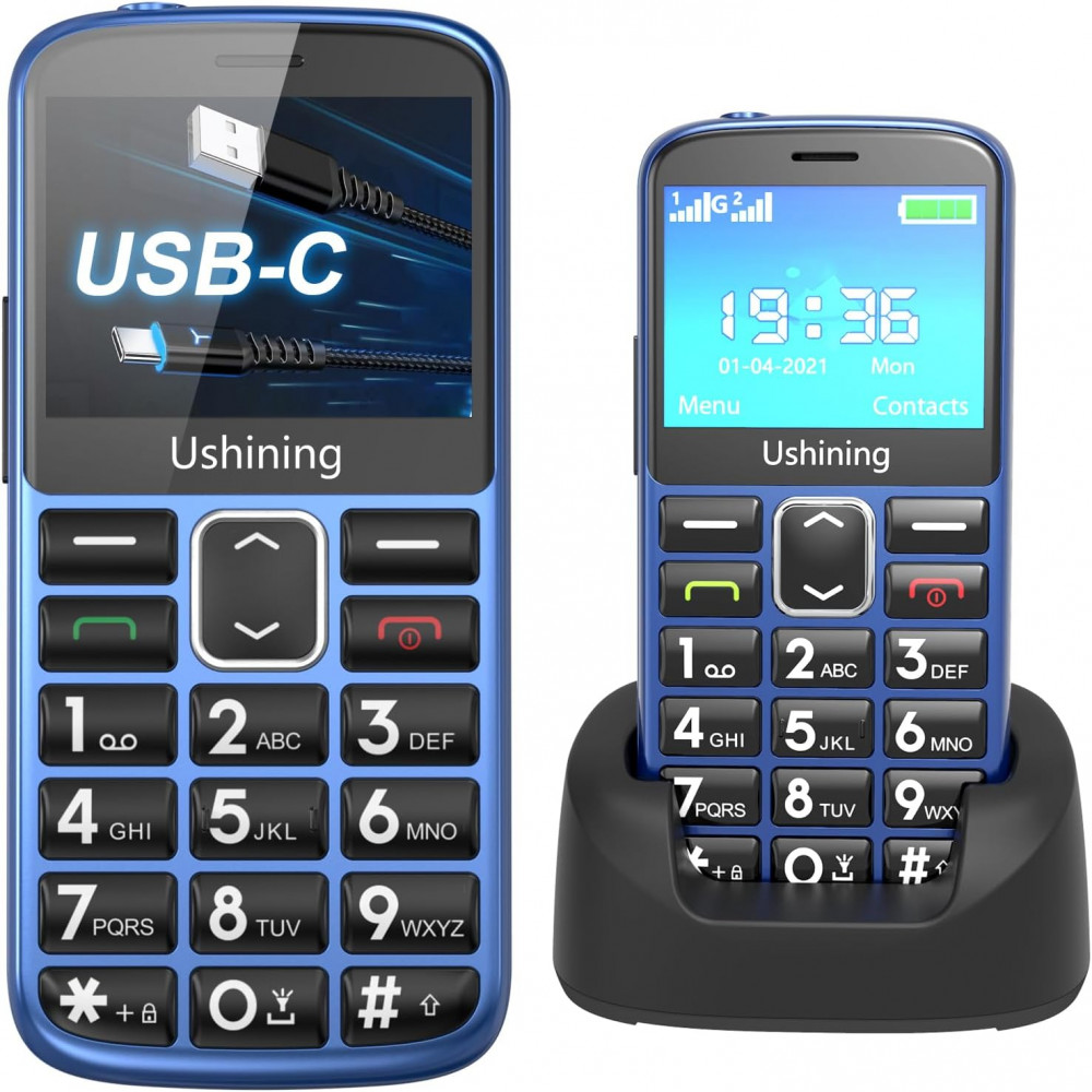 Ukuu F200 Senior Mobiltelefon Nagy Gombokkal, Kihajtható, Kettős SIM, Fekete