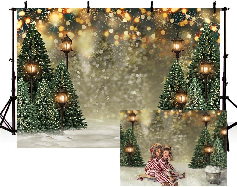 Karácsonyi Fotózási Háttér Fenyőfákkal, 2,1 x 1,5 m