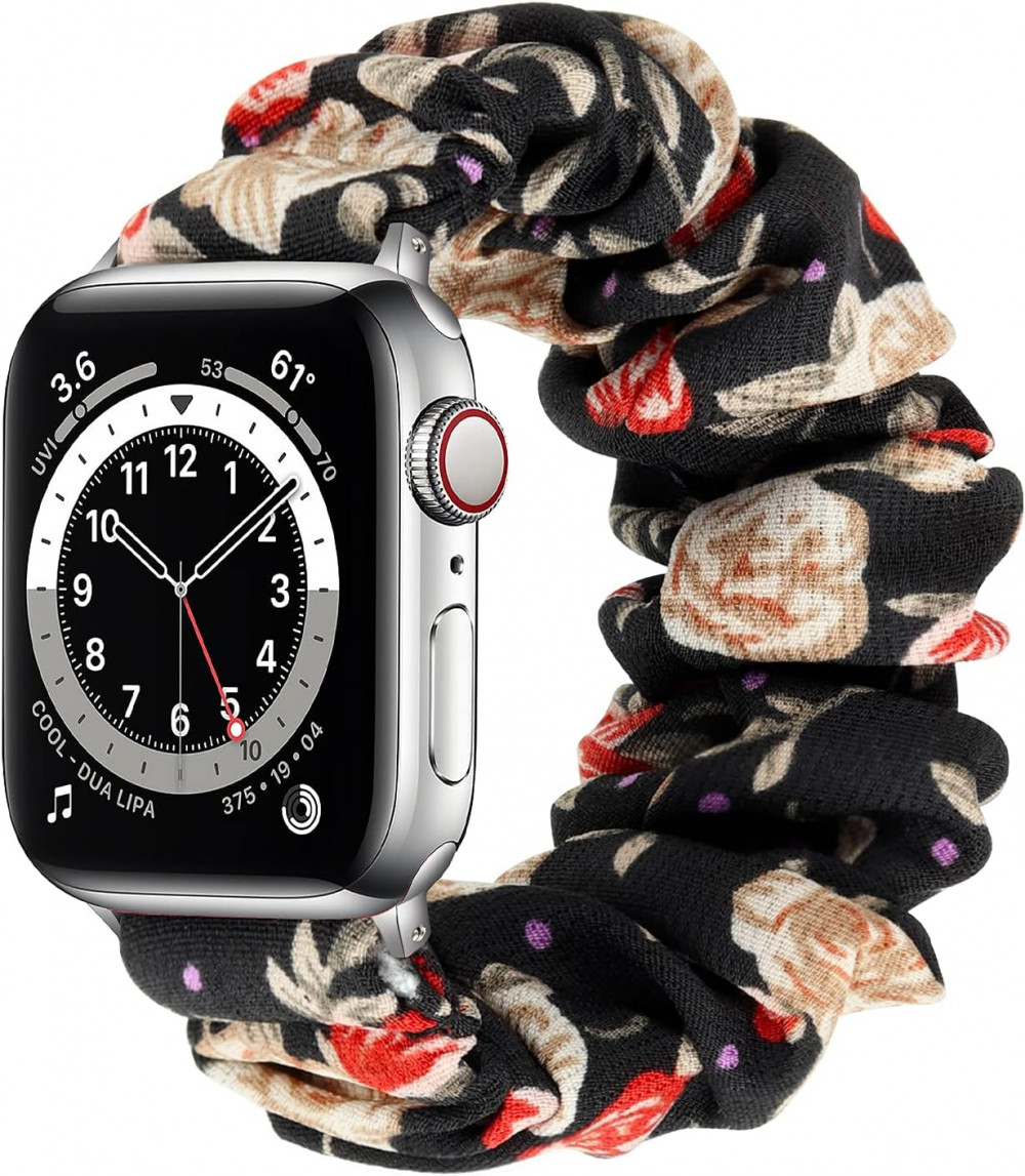 Elasztikus Apple Watch Szíj Virágmintás Női, L méret Újracsomagolt termék