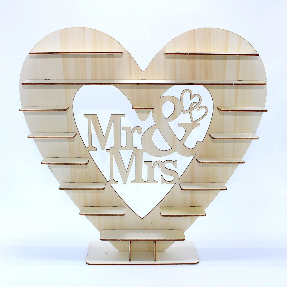 Sxspace Mr és Mrs esküvői fadísz (45,5 x 41 cm)