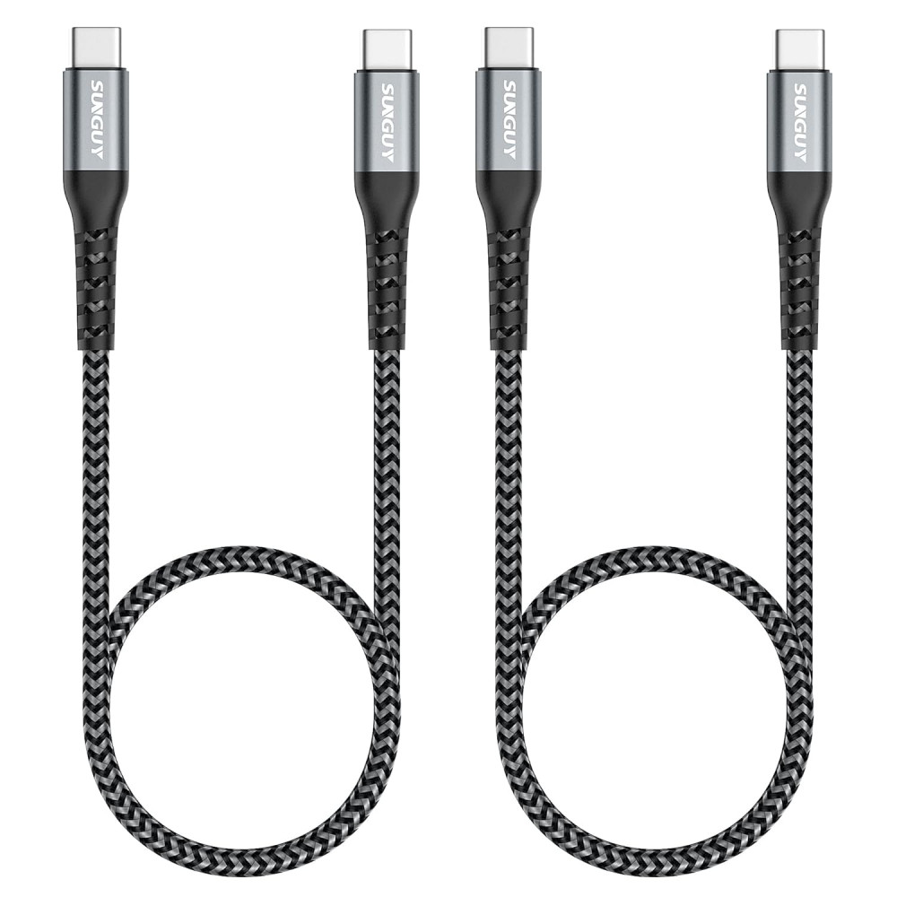 USB-C - USB-C gyorstöltő kábel, iPhone 15, Galaxy S23, iPad Pro/Air, MacBook Air/Pro, PS5 kompatibilis, 2 db-os, 1m Újracsomagolt termék
