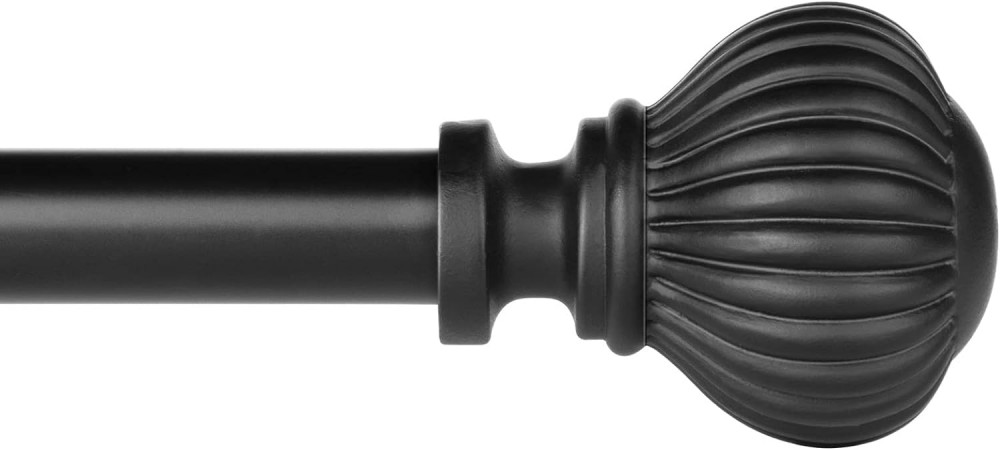 Kihúzható Függönyrúd, 70 - 120 cm Fekete, 16mm Átmérőjű, Hálószoba/Ebédlő/Nappali