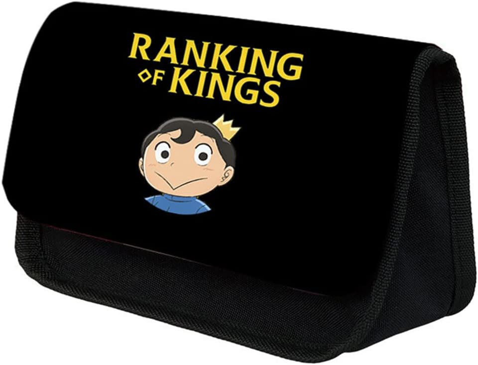 BESTZY "Ranking F Kings" feliratú, kétrétegű fekete tolltartó (Méret: 22 x 13 x 7,5 cm)