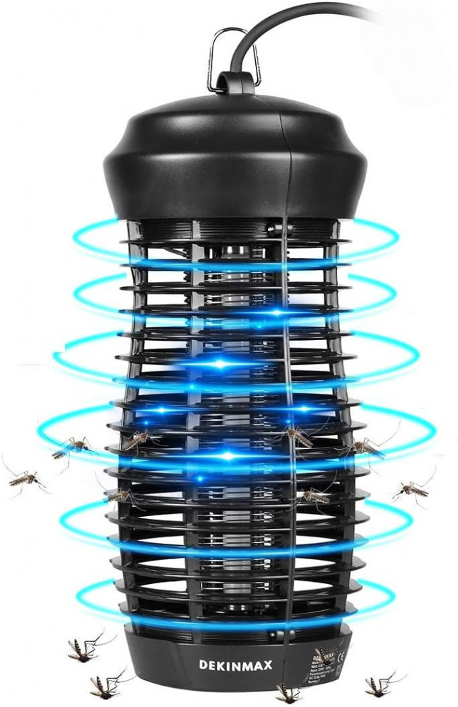DEKINMAX Elektromos Rovarölő, UV Szúnyogcsapda, Légyfogó, Kertekhez és Beltérre (6 WB) Fekete Újracsomagolt termék