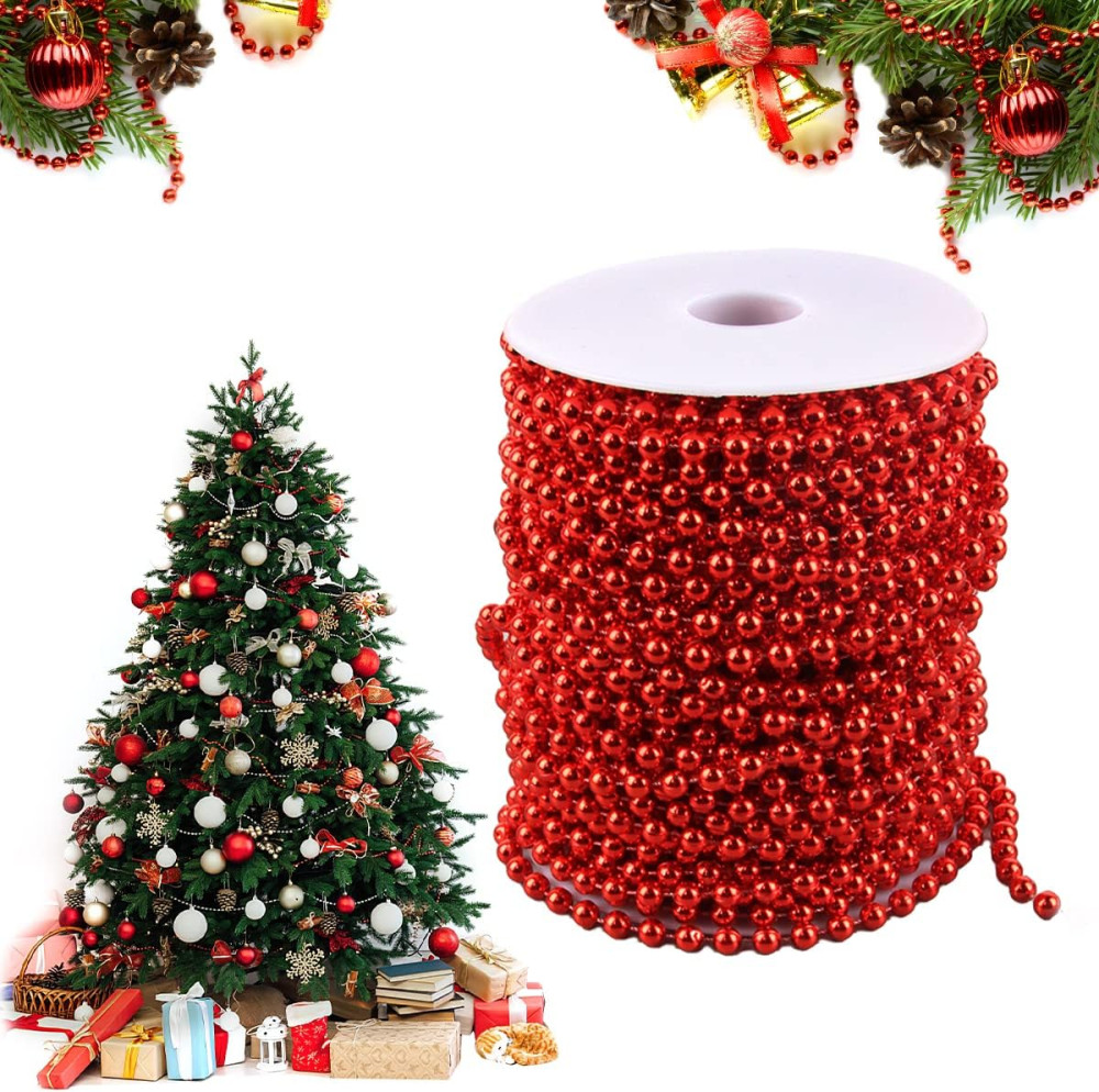Taozoey karácsonyfa gyöngyfüzér, 30 m-es (Rouge szín) - Újracsomagolt termék