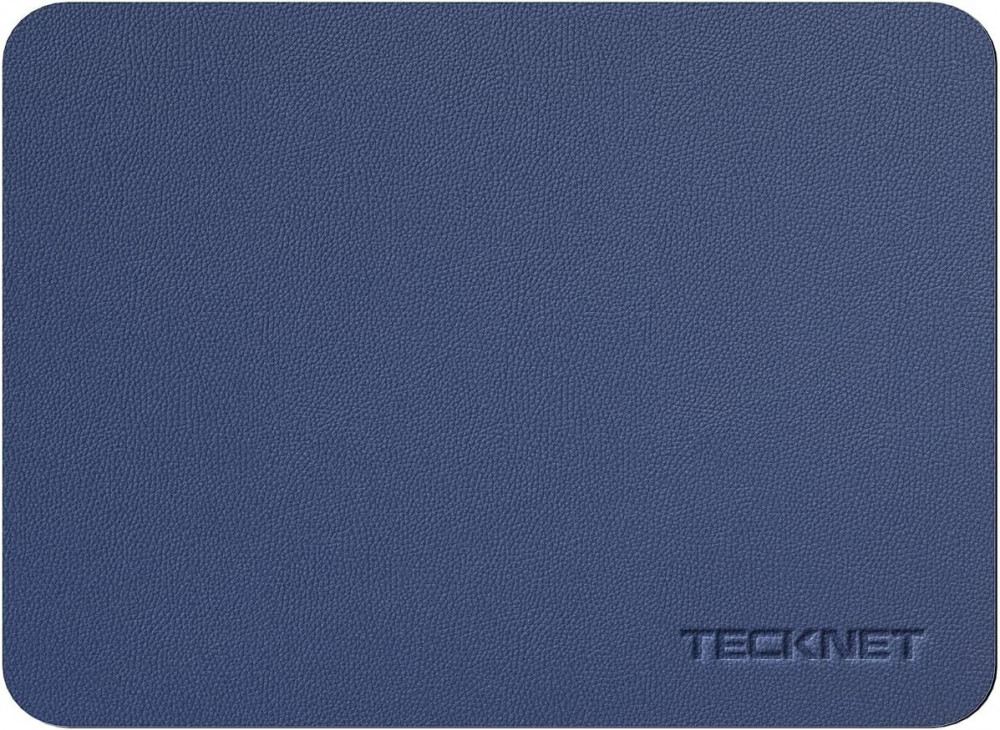 TECKNET Kétszínű PU Bőr Egérpad, Vízálló és Ultra Sima, Mindkét Oldalán Használható, Kék