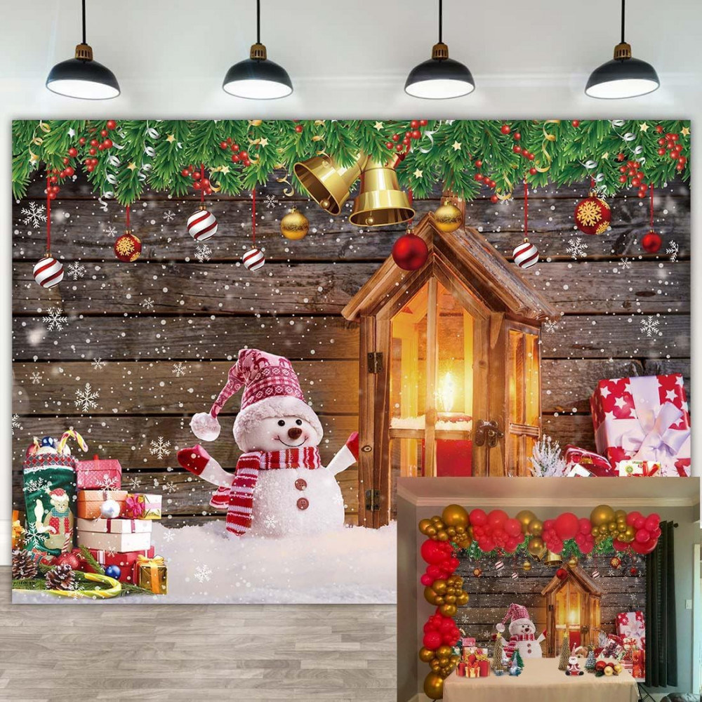 Karácsonyi Fotózás Hátter Téli Hóember Díszítés 210 x 150 cm