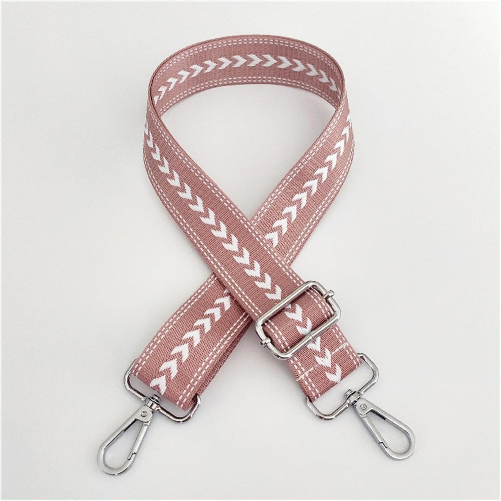 Dekoratív táskapánt állítható hosszúságú rózsaszín, ezüst csattal 80-130 cm